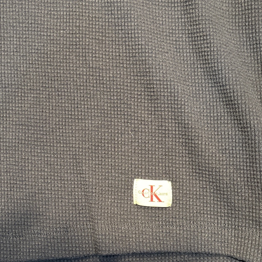 Calvin Klein Men's Black Long Sleeve Thermal Tee - Picture 2 of 5